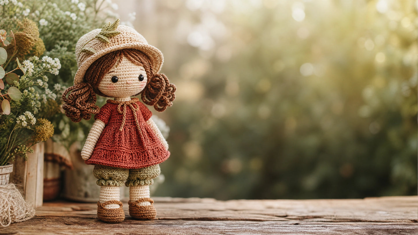 Dreamy Doll Amelia Knitting Pattern PDF – Cute Girl Doll Toy, Clothes & Accessories, Instant Digital Download