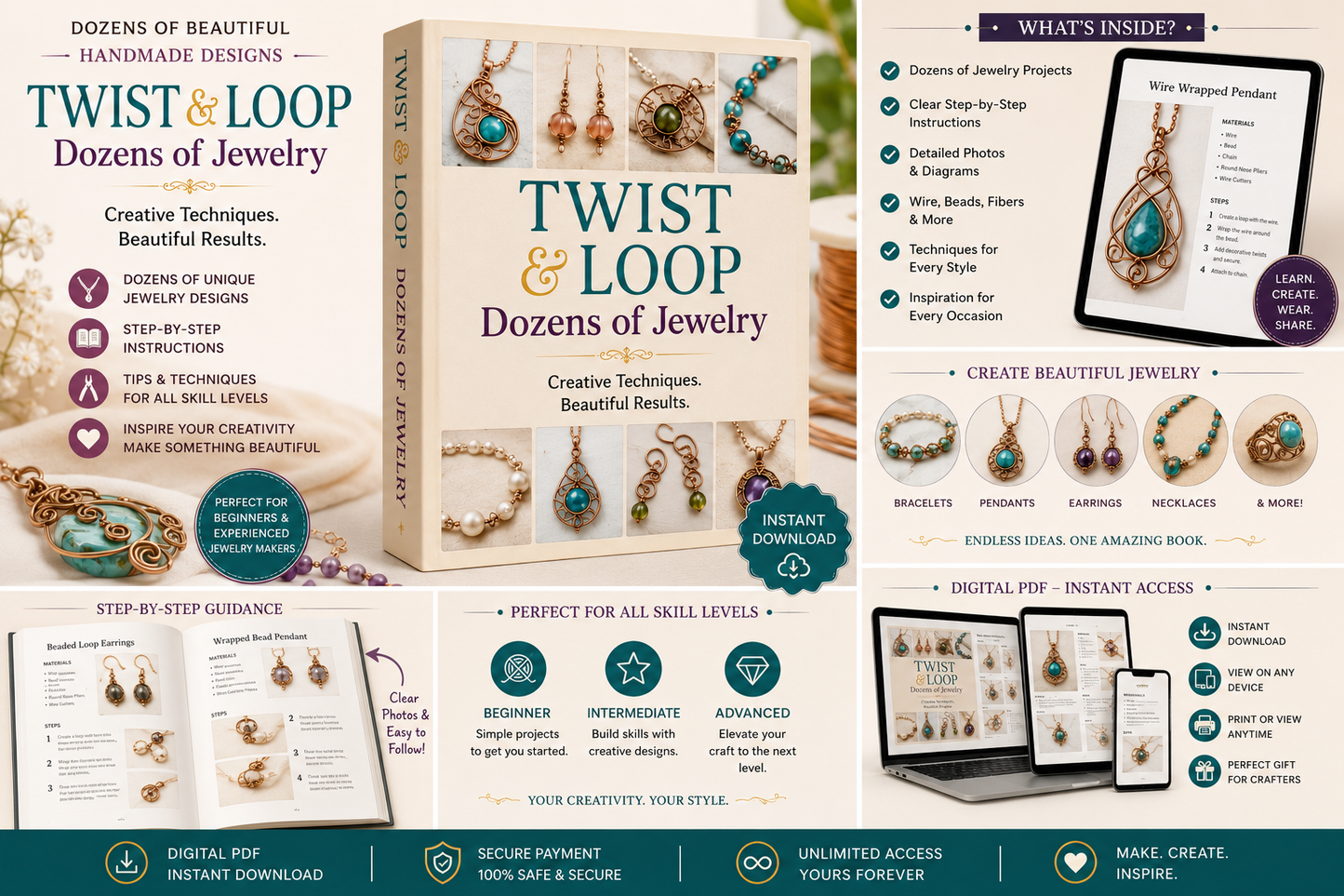 Twist and Loop – Dozens of Jewelry Designs (Digital PDF)