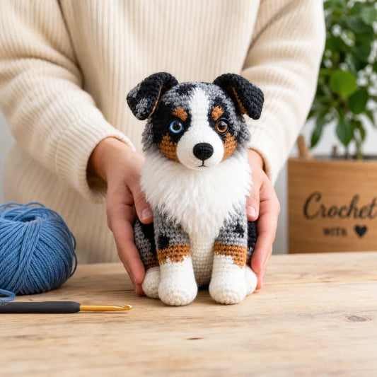 Australian Shepherd Crochet Pattern PDF – Realistic Amigurumi Dog Plush Toy, DIY Puppy, Instant Digital Download