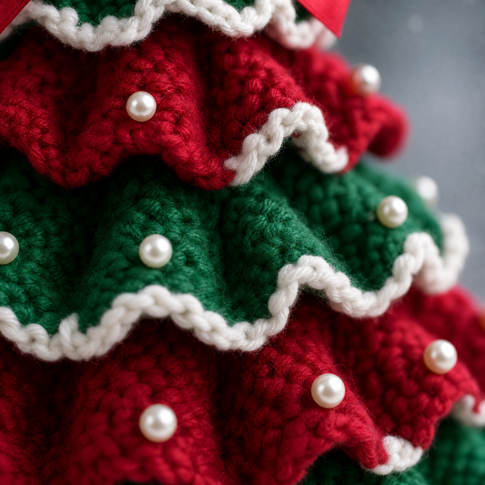 Ruffled Christmas Tree Crochet Pattern PDF | Layered Holiday Decoration | Instant Download