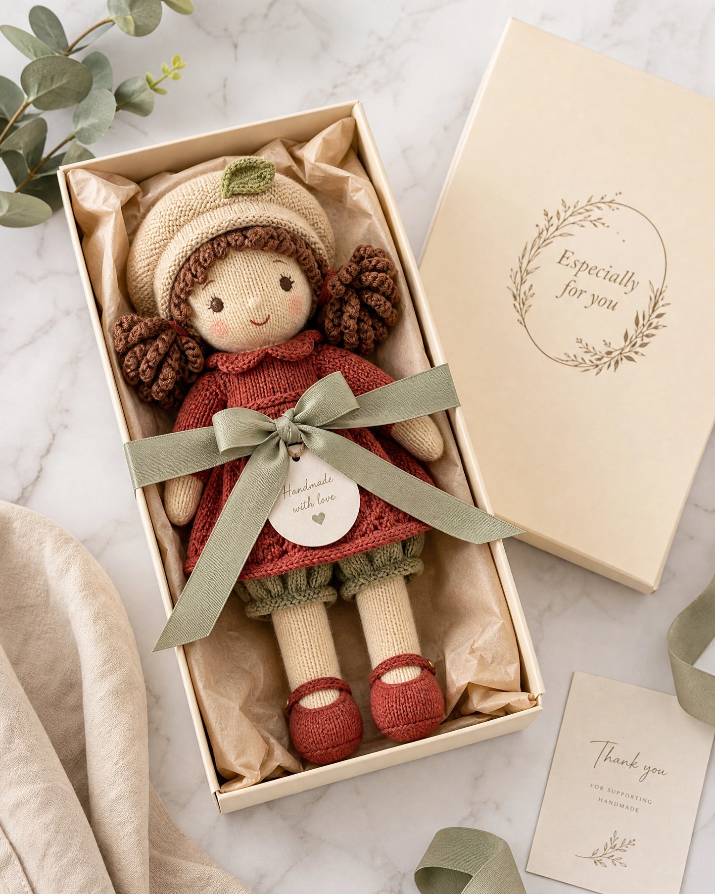 Dreamy Doll Amelia Knitting Pattern PDF – Cute Girl Doll Toy, Clothes & Accessories, Instant Digital Download
