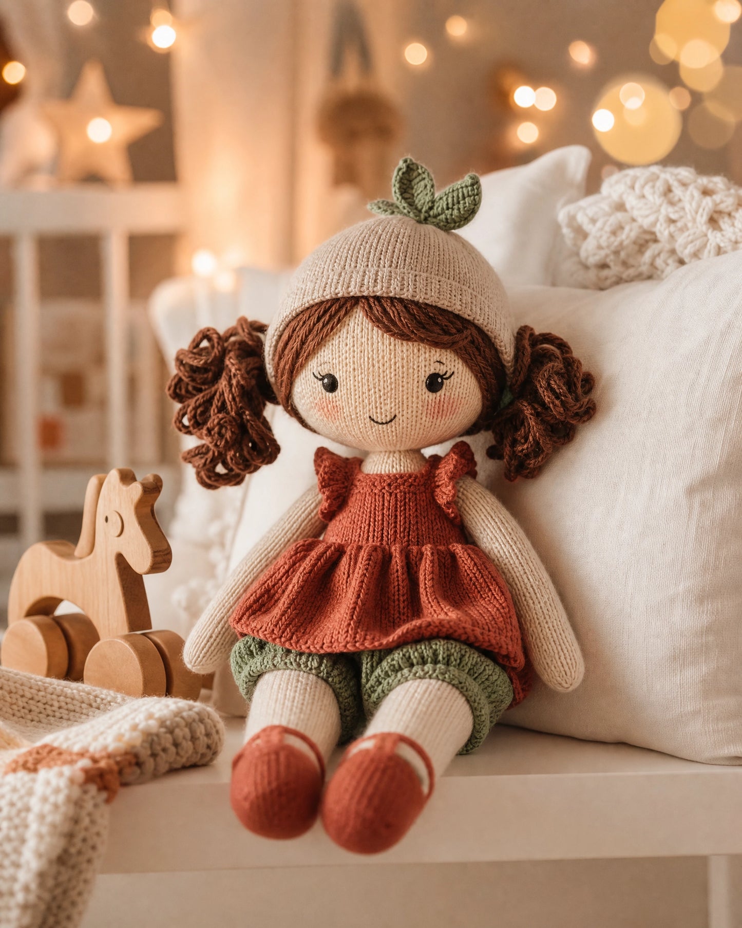 Dreamy Doll Amelia Knitting Pattern PDF – Cute Girl Doll Toy, Clothes & Accessories, Instant Digital Download