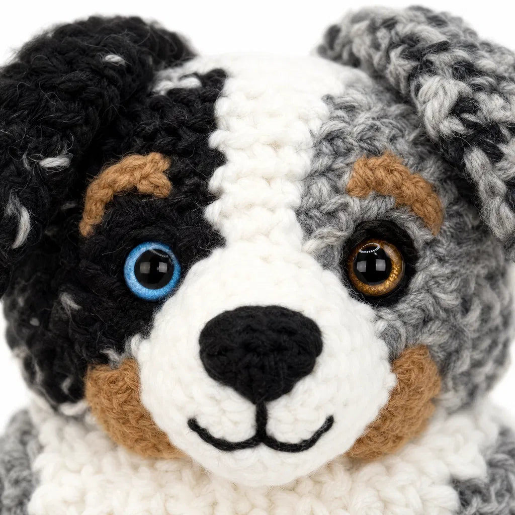 Australian Shepherd Crochet Pattern PDF – Realistic Amigurumi Dog Plush Toy, DIY Puppy, Instant Digital Download