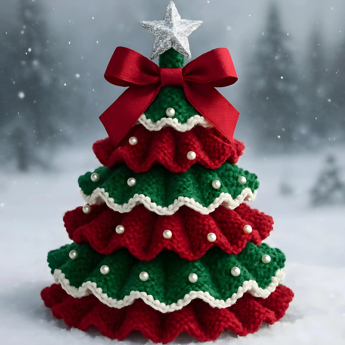 Ruffled Christmas Tree Crochet Pattern PDF | Layered Holiday Decoration | Instant Download