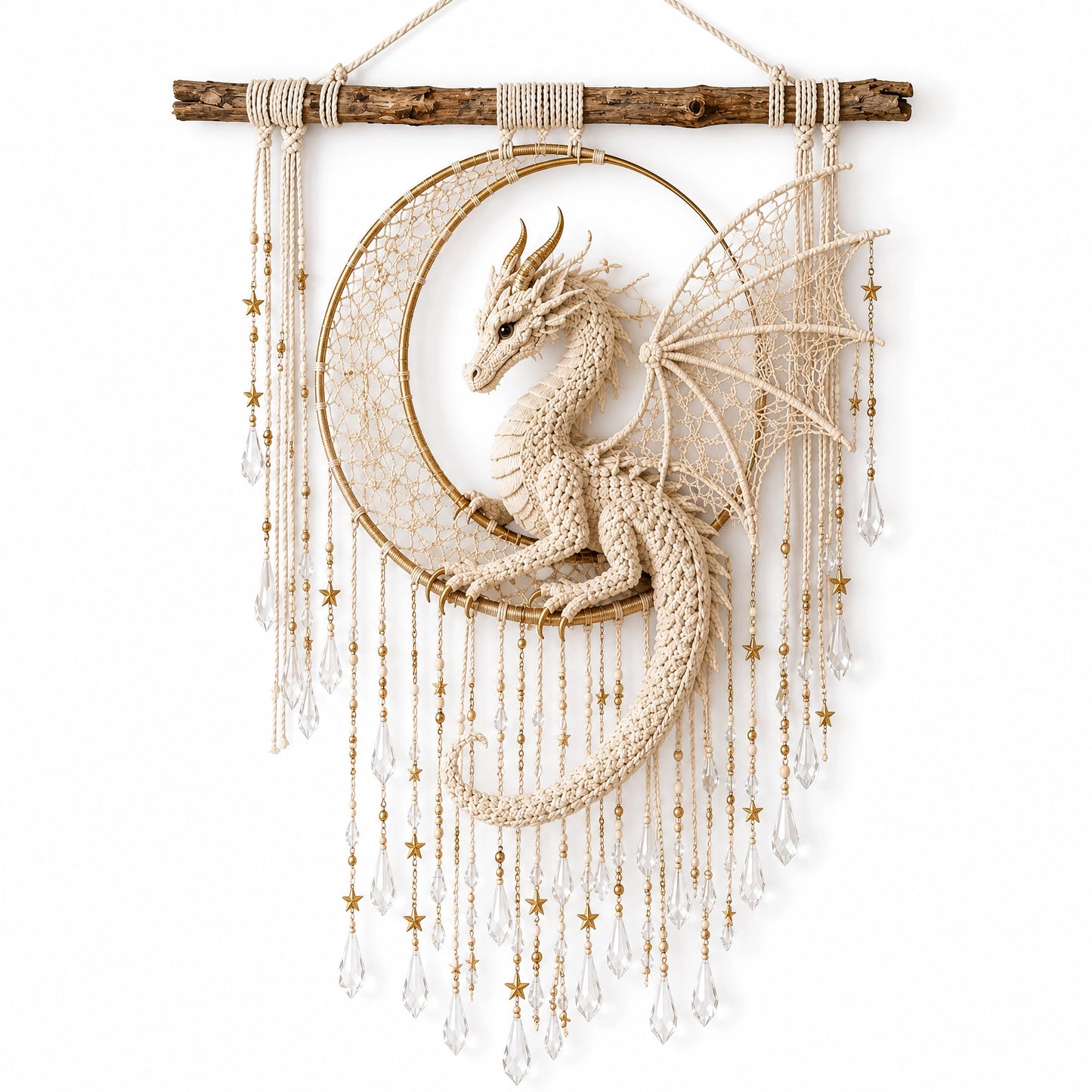 Dragon Dreamcatcher Crochet Pattern PDF | Fantasy Wall Art | Boho Dragon Decor | Instant Download