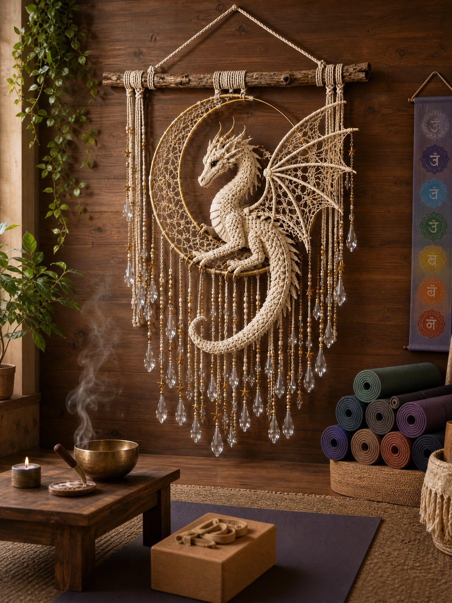 Dragon Dreamcatcher Crochet Pattern PDF | Fantasy Wall Art | Boho Dragon Decor | Instant Download