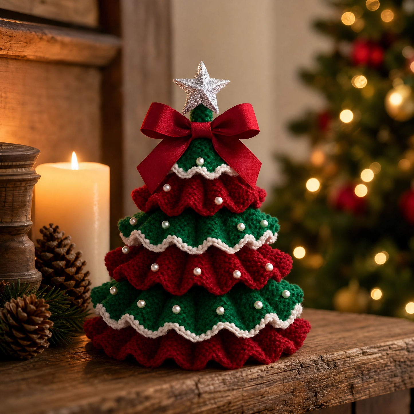 Ruffled Christmas Tree Crochet Pattern PDF | Layered Holiday Decoration | Instant Download