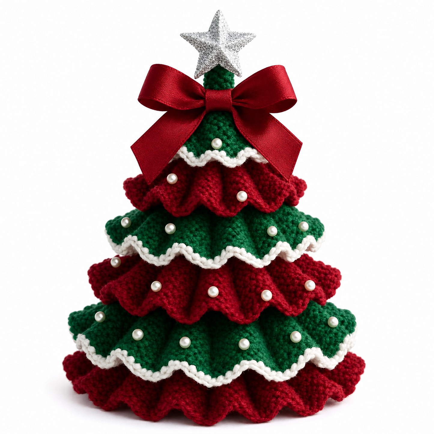 Ruffled Christmas Tree Crochet Pattern PDF | Layered Holiday Decoration | Instant Download